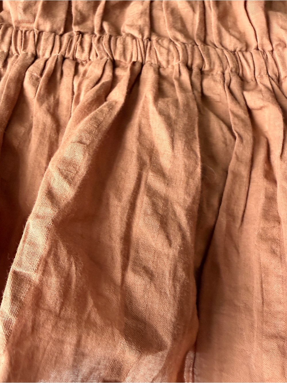 J. Crew Rust-Brown Smocked Square-Neck Top - Picture 4 of 6